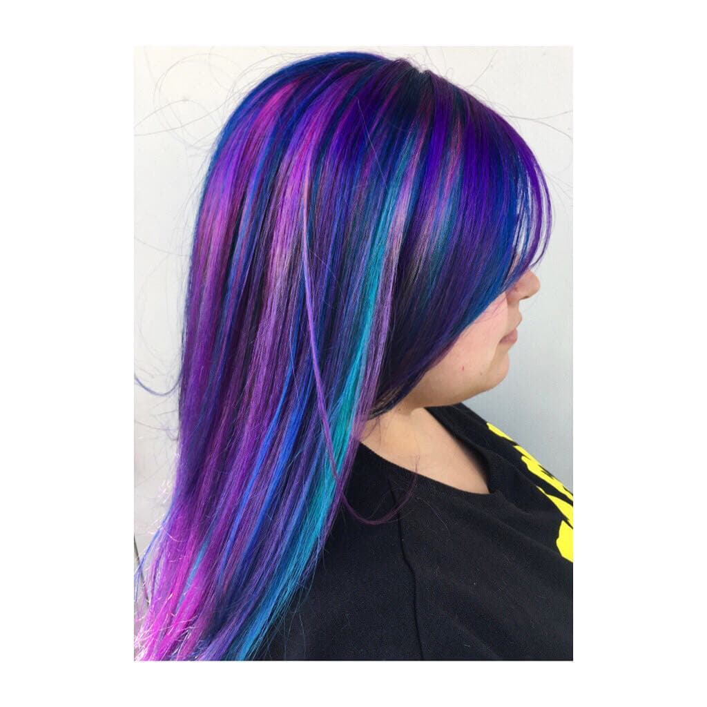 Out of this world hair...👽✌🏼
.
.
.
#hairbynoellelucy #salon860west #pulpriothair #pulpriot #vibrant #vibranthair #purplehair #bluehair #tealhair #pinkhair #mermaidhair #unicorn #unicornhair #mermaidians #brea #acceptingnewclients